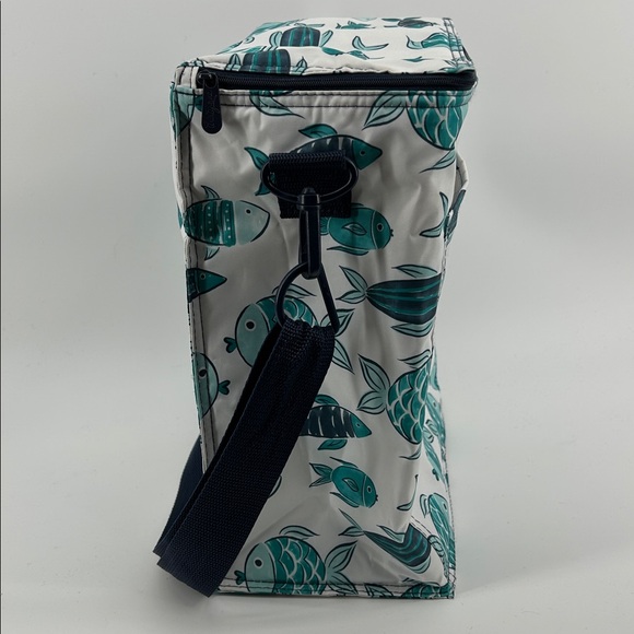 Thirty-One Picnic Thermal Cooler Tote Aquatic Fish Print Carrier Travel - Picture 2 of 8